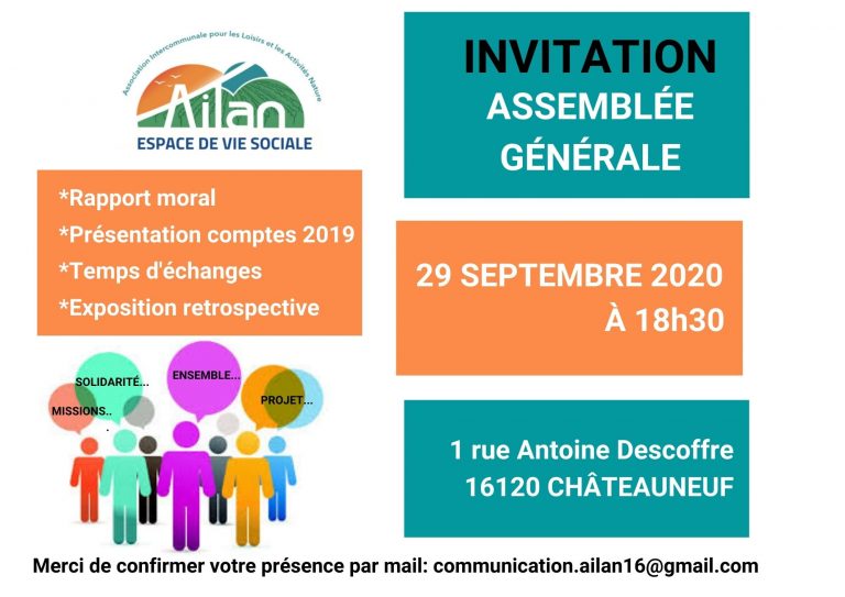 Mardi 29 septembre réunion à l’assemblée générale à l’AILAN