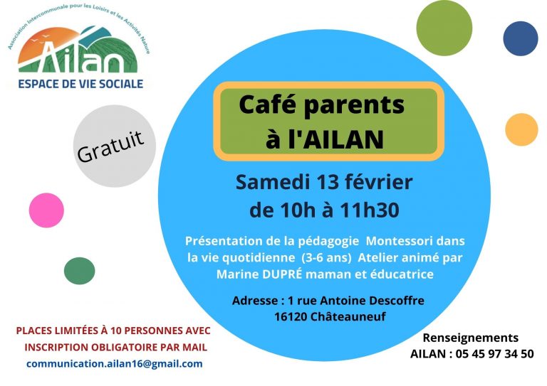Café parents sur le thème de la vie pratique des 3-6 ans