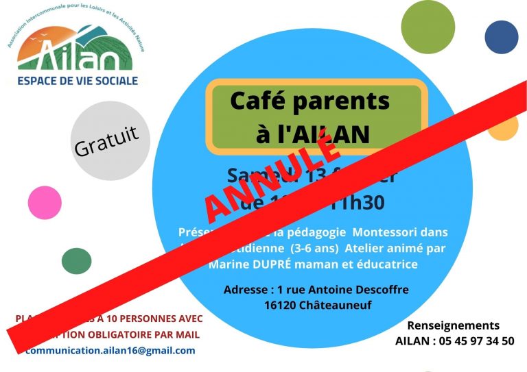ANNULATION CAFÉ PARENTS DU 13/02/21