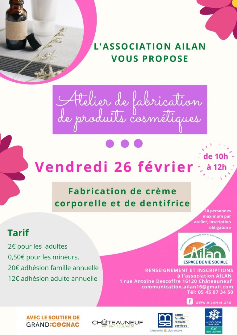 Atelier cosmétique à l&rsquo;AILAN