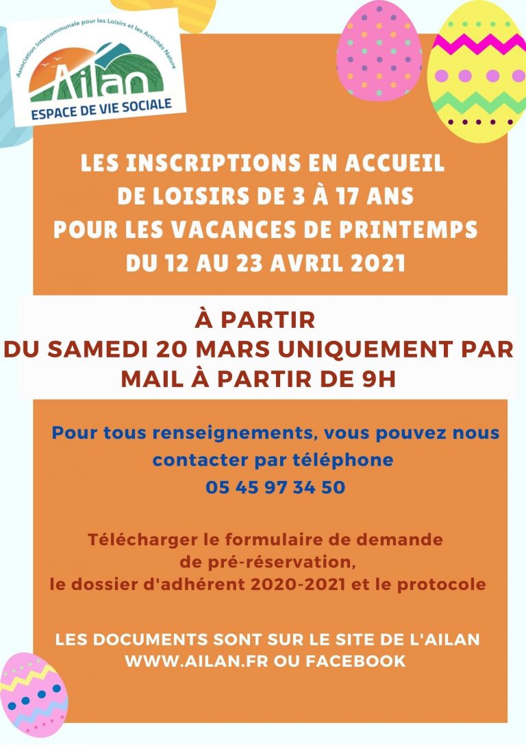 Bientôt les vacances de printemps, pensez aux inscriptions en accueil de loisirs pour vos enfants de 3 à 17 ans !