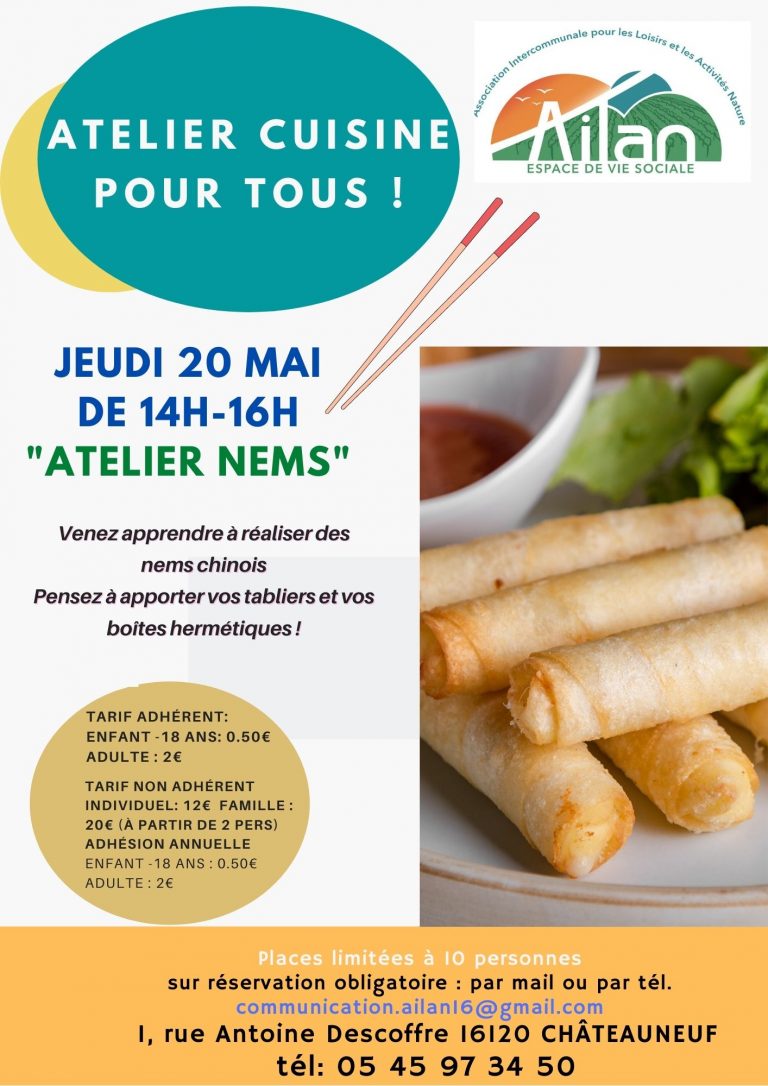 Atelier cuisine, fabrication de nems asiatiques