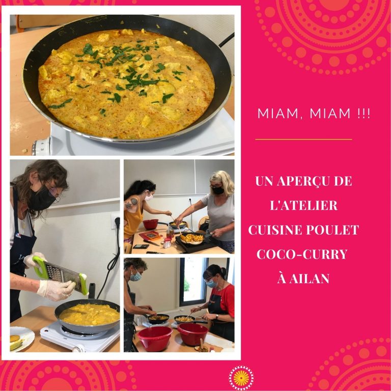 Atelier cuisine, recette du jour poulet coco