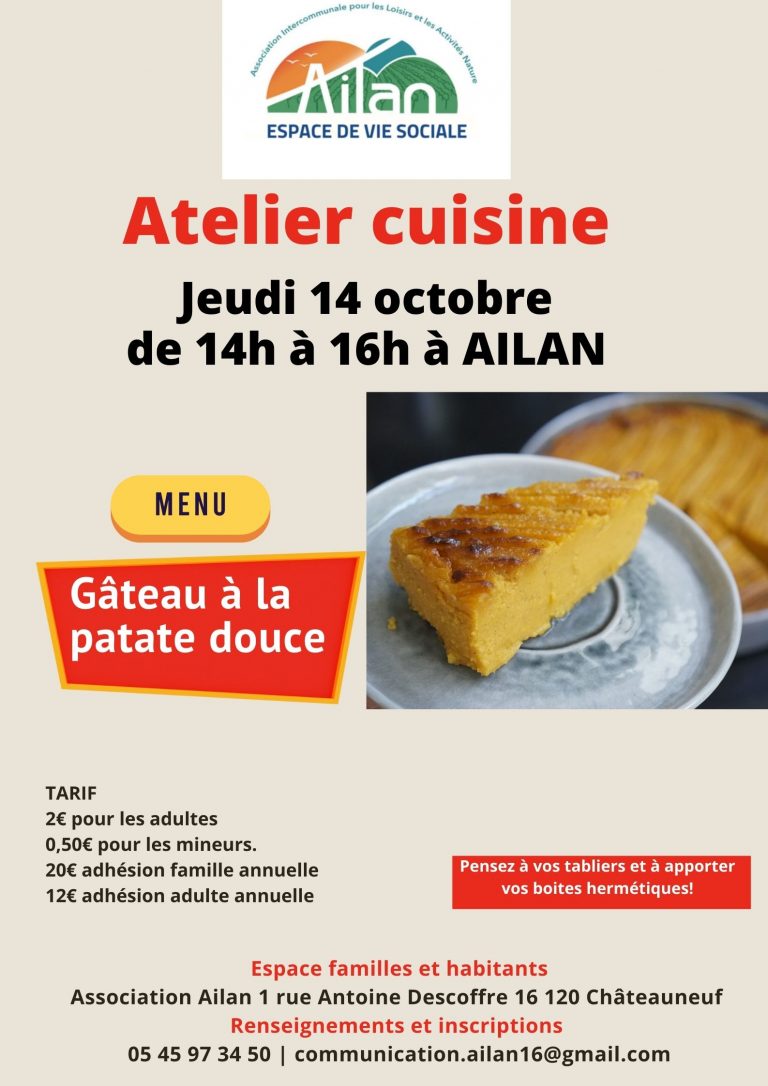 Semaine du goût avec la recette du gâteau à la patate douce