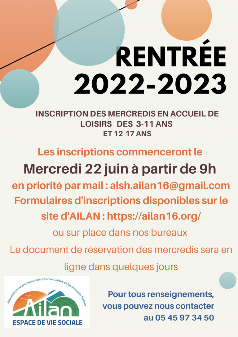 Inscription en accueil de loisirs pour la rentrée 2022-2023