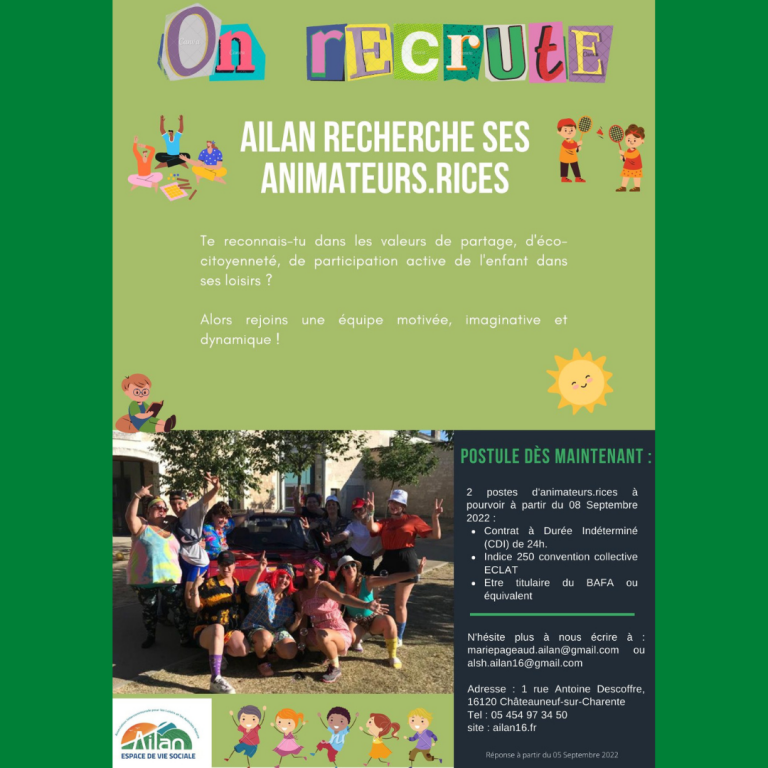 Ailan recherches des animateurs !