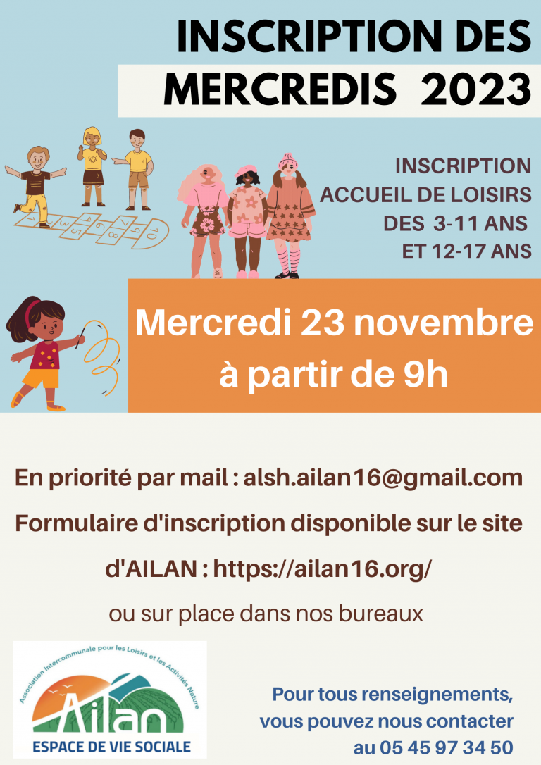 INSCRIPTION DES MERCREDIS 2023